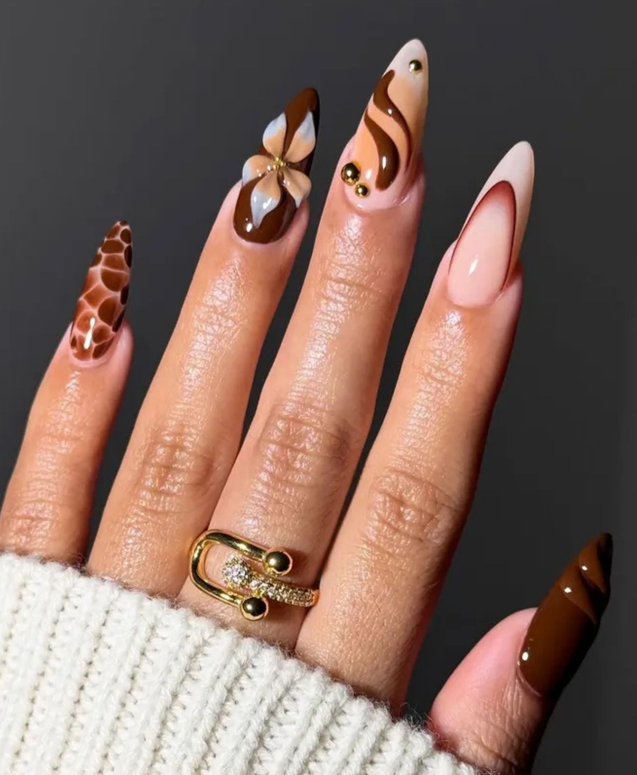Brown Nail Designs for Every Winter Mood