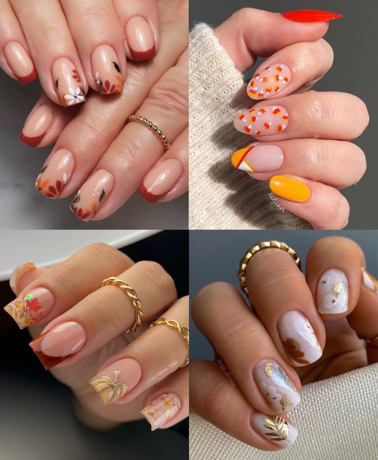 Cozy Thanksgiving Nail Designs